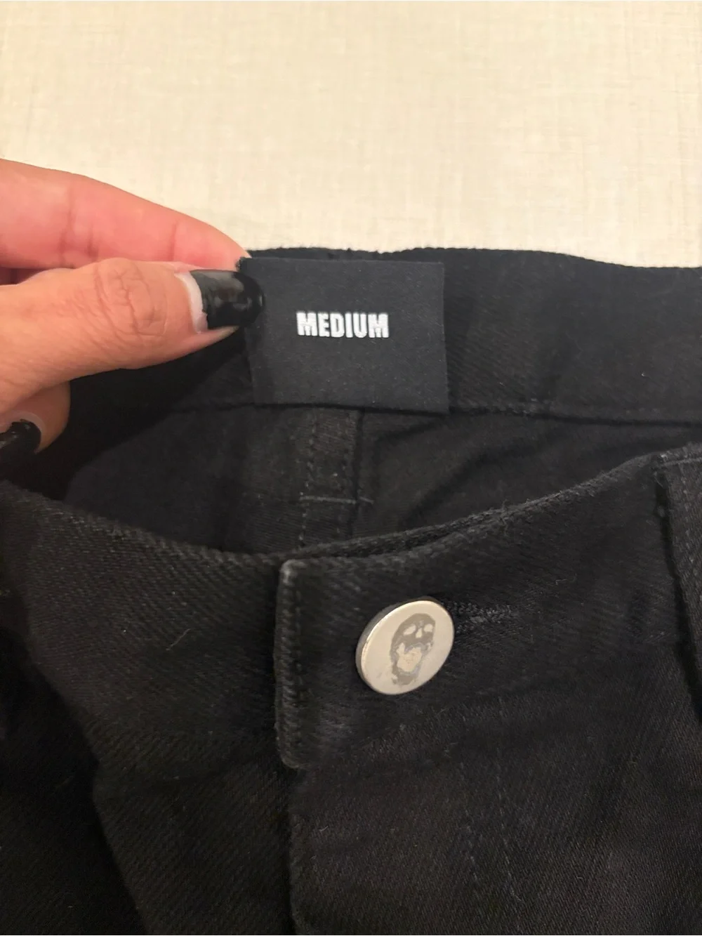 Revenge Black OG Embroidered Logo Denim Pant — Size Medium